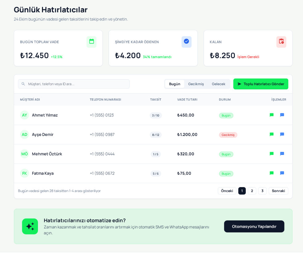 KobiTaksit: Güvenli ve Düzenli Taksit Takip Sistemi Detay